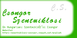 csongor szentmiklosi business card